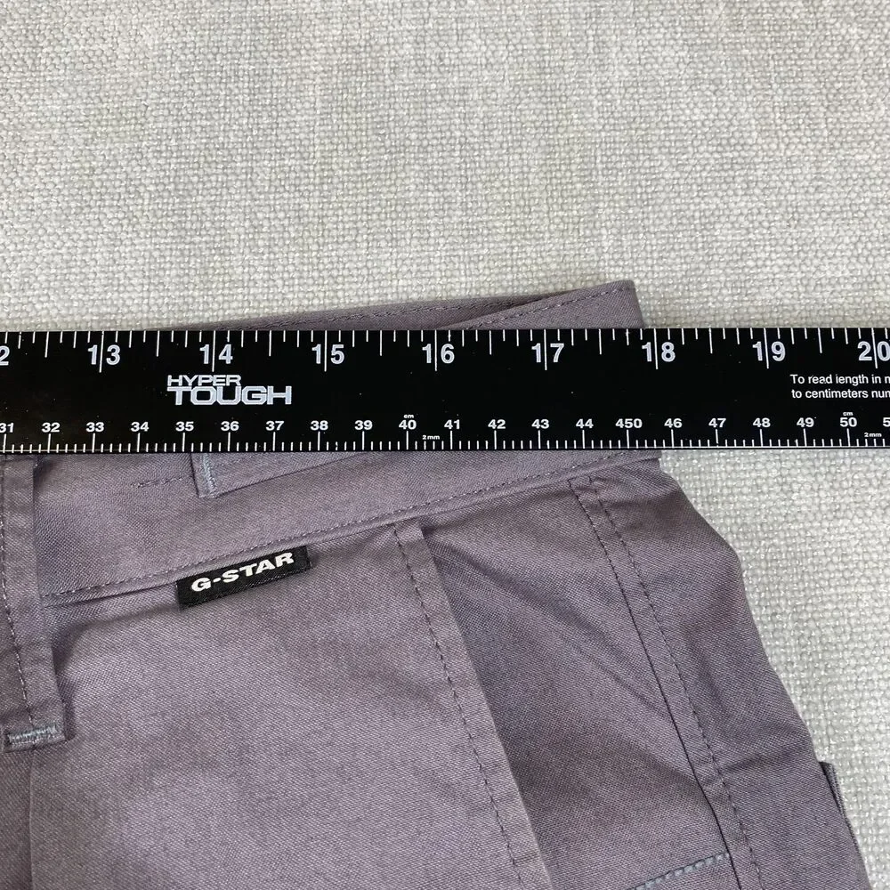 G-Star RAW Pants Mens 34x26 (Tag 34x30) Gray Pleated Work Chino Relaxed Tapered